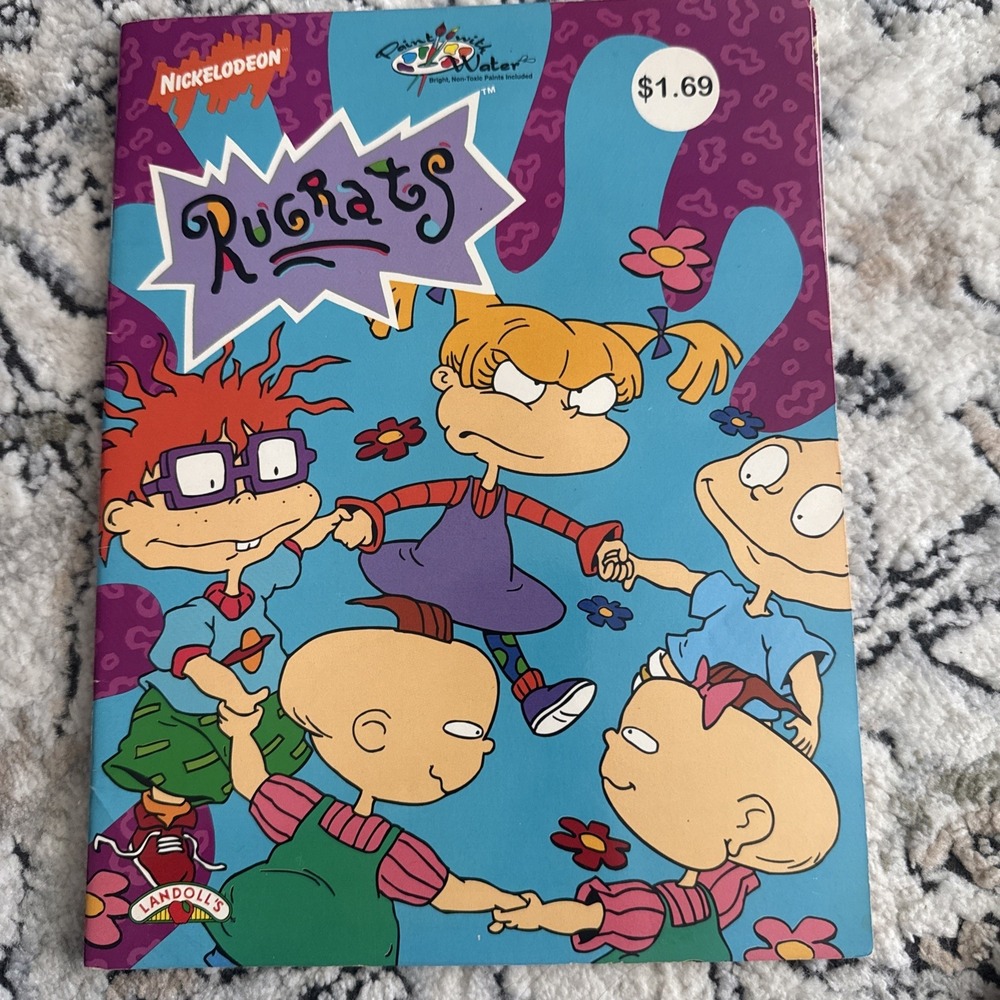 Vintage Rugrats Nickelodeon‎ Coloring Activity Watercolor 90s Book Lot Of 2 Read